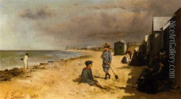 Au Bord De La Mer Oil Painting - Jules Buechel