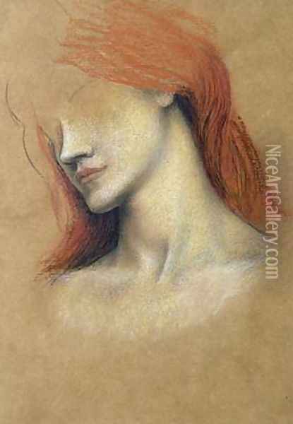 Sketch of a Woman Oil Painting - Evelyn Pickering De Morgan
