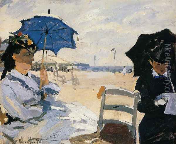 The Beach At Trouville Oil Painting - Claude Oscar Monet