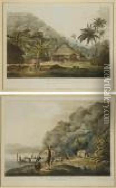 Six Planches Issues De Views In The South Seas Oil Painting - John Webber
