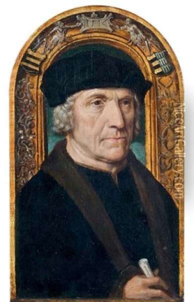 Portrait De Jacob Pijnssen Oil Painting - Jacob Cornelisz Van Oostsanen