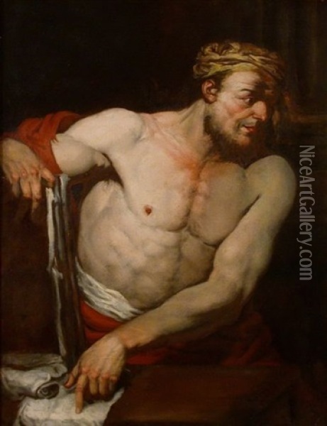 Portret Filozofa Oil Painting - Giovanni Battista Langetti