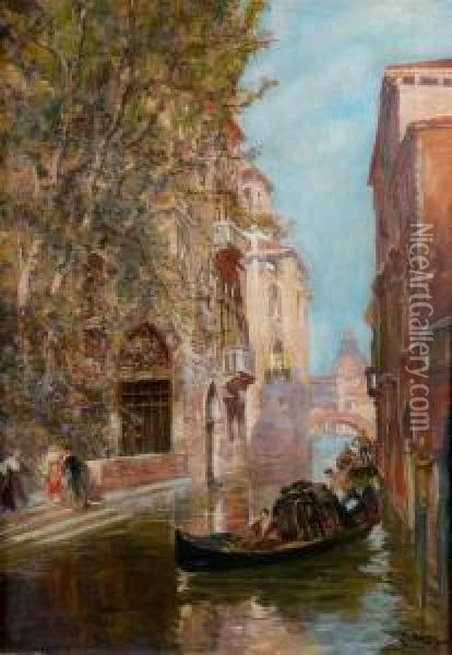 Vue D'un Canal A Venise Oil Painting - Raymond Allegre