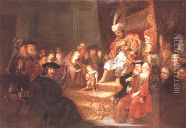 Christ Disputing With The Doctors Oil Painting - Philips Koninck