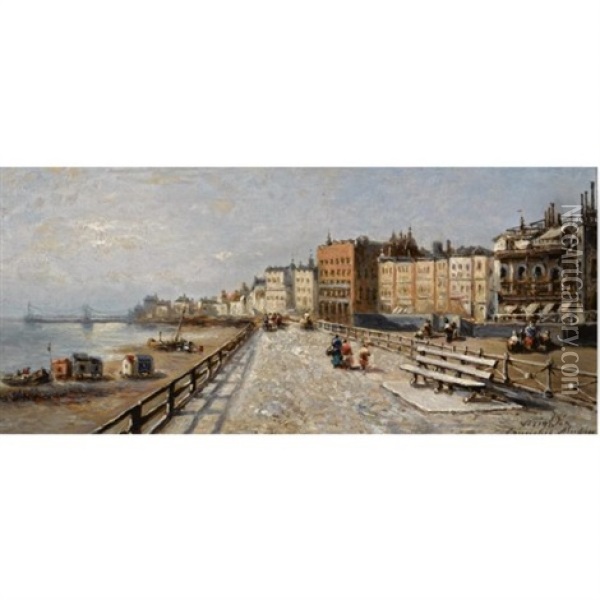 A View Of Brighton Oil Painting - Francois-Etienne Musin