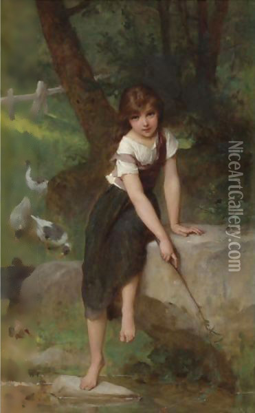 Goose Girl Oil Painting - Emile Munier