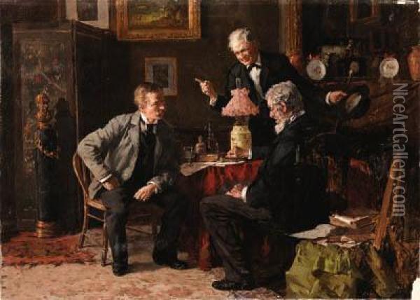 A Notty Question Oil Painting - Louis Charles Moeller