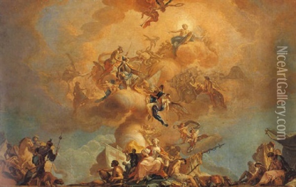L'apotheose Des Heros De L'antiquite Oil Painting - Giacinto Diana