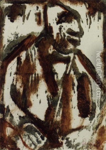 Der Sitzende Mann Oil Painting - Christian Rohlfs