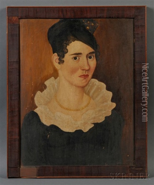 Portrait Of Vienna Goodnow, Aged 24 Years Oil Painting - Thomas Ware