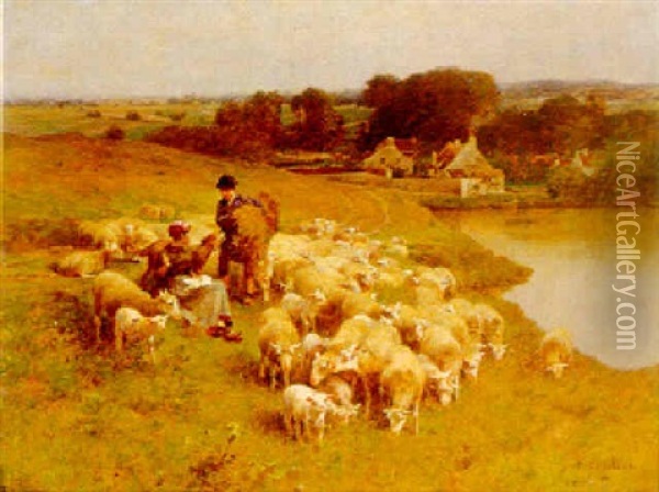 The Young Shepherds Oil Painting - Luigi Chialiva