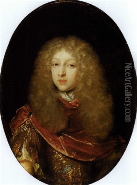 Portrait Of Duke Friedrich August Of Saxe-eisenach Oil Painting - Caspar Netscher