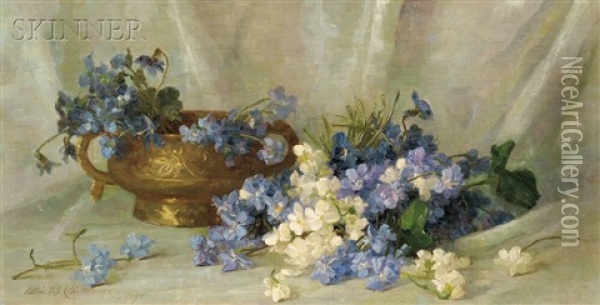 Still Life With Violets Oil Painting - Alice Brown Chittenden