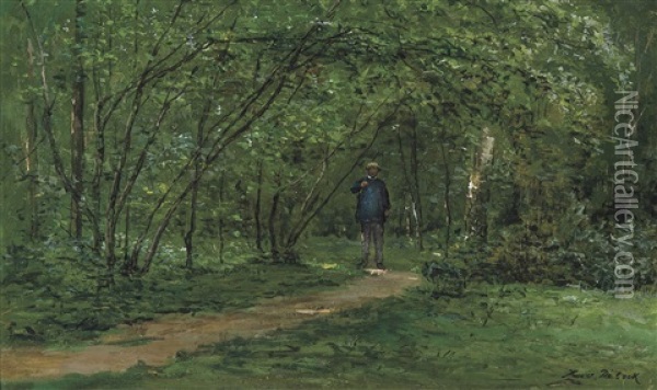 Promeneur Dans Le Bois Oil Painting - Xavier De Cock