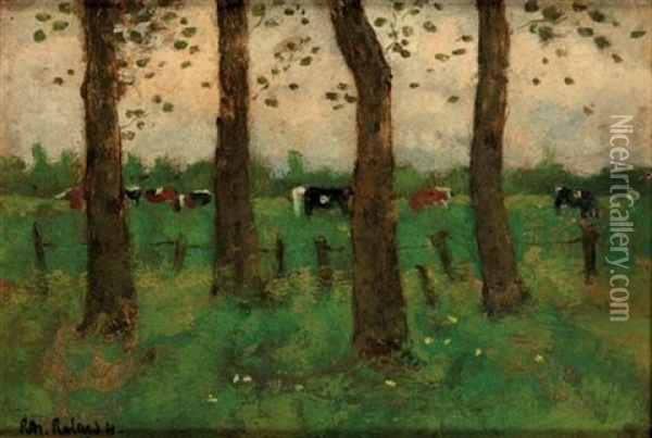 Cows In A Field Oil Painting - Richard Nicolau Roland Holst