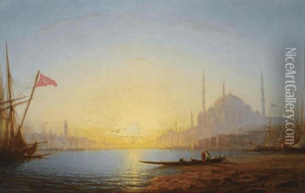 View Of Constantinople Oil Painting - Amedee Rosier