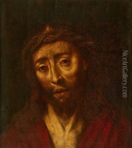 Christ As The Man Of Sorrows Oil Painting - Aelbrecht Bouts
