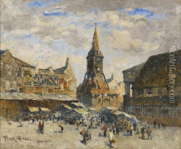 La Place Du Marche A Honfleur Oil Painting - Frank Myers Boggs