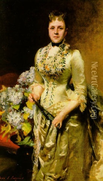 Mrs. Jacob Wendell Oil Painting - John Singer Sargent