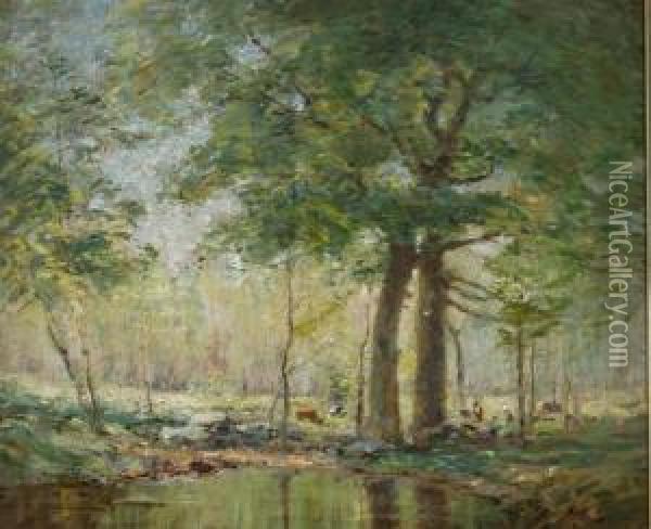 Picnicking In The Woods Oil Painting - Frank Alfred Bicknell