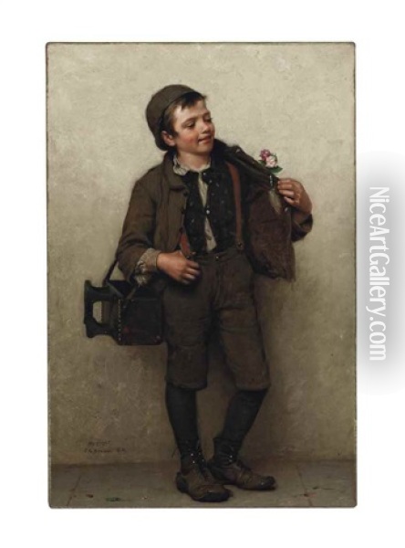 A Posy Oil Painting - John George Brown