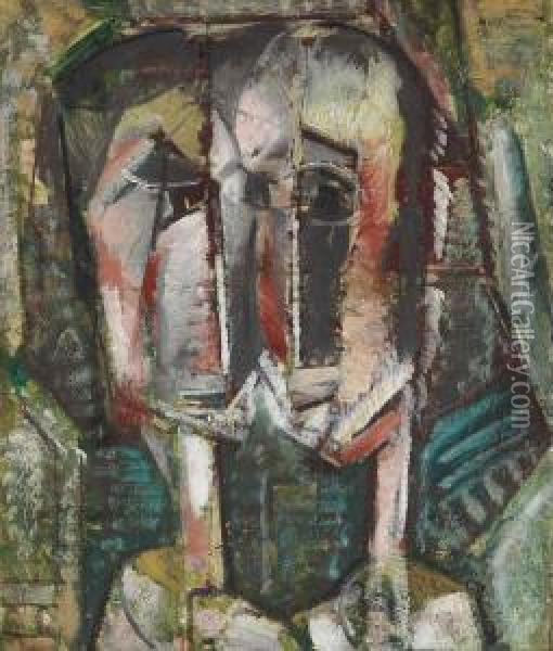 Cubist Twin Heads Oil Painting - Alfred Henry Maurer