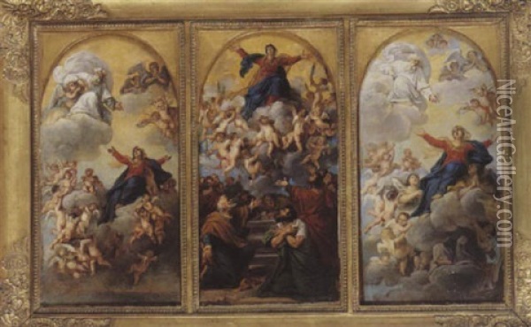 Trois Projets Pour Une Assumption De La Vierge Oil Painting - Robert Jacques Francois Faust Lefevre