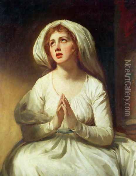 Lady Hamilton Praying Oil Painting - George Romney