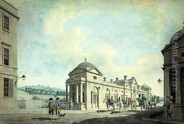 Pulteney Bridge Bath 1777 Oil Painting - Thomas Malton, Jnr.