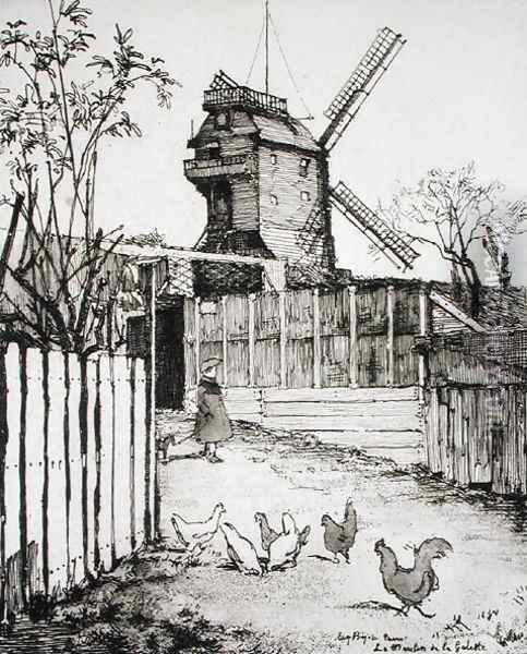 Moulin de la Galette, from 'Du Ier au XXeme- Les Arondissements de Paris...', 1903 Oil Painting - Eugene Bejot