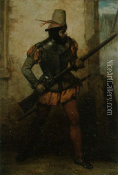 Soldat In Einem Hinterhalt Oil Painting - Paul Delaroche