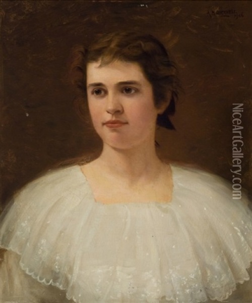 A Pretty Lady Oil Painting - Albion Harris Bicknell