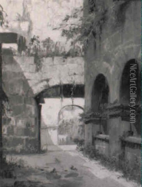 Archways And Alleys Oil Painting - Thomas Anshutz
