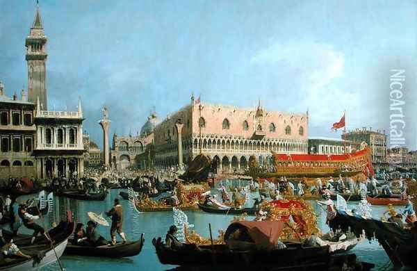 The Bucintoro returning to the Molo Oil Painting - (Giovanni Antonio Canal) Canaletto