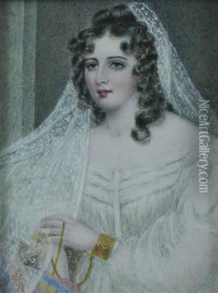 The Veiled Bride Oil Painting - John J. Boyle