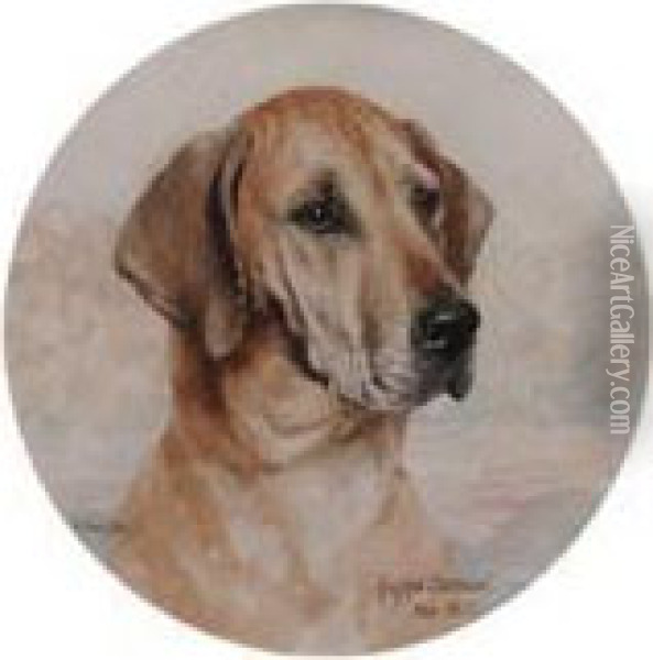 Labrador Retrievers Rufflyn Sentinal And Acne Gaunt Oil Painting - Binks, R. Ward