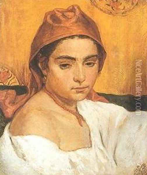 Etruscan Girl Oil Painting - Elihu Vedder