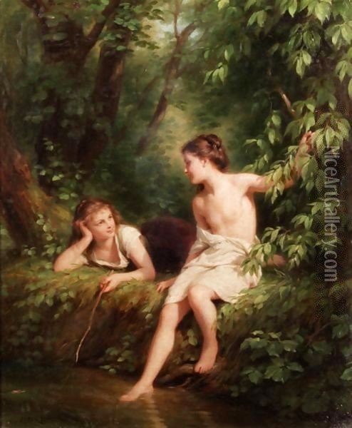 The Woodland Pool Oil Painting - Fritz Zuber-Buhler