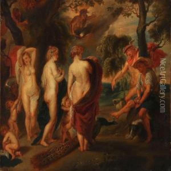 The Judgment Of Paris Oil Painting - P. P. Rubens