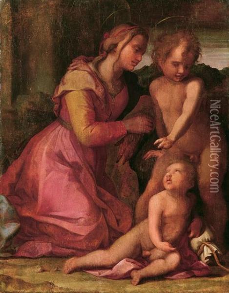 Madonna Con Il Bambino E San Giovannino Oil Painting - Pier Francesco Foschi