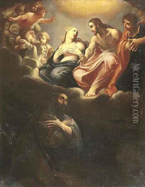 The Vision of Porziuncola Oil Painting - Ludovico Carracci