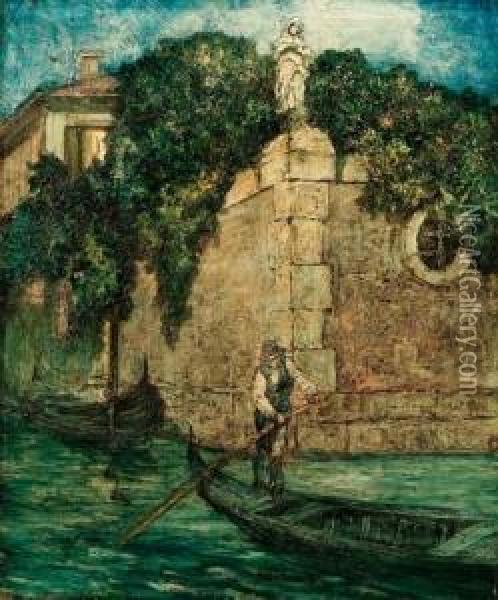 Gondola A Venezia Oil Painting - Rodolfo Paoletti