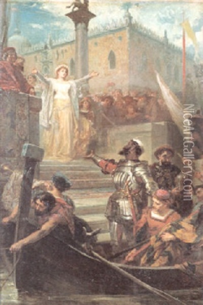 Othello's Return After Victory Oil Painting - Hermann Philips