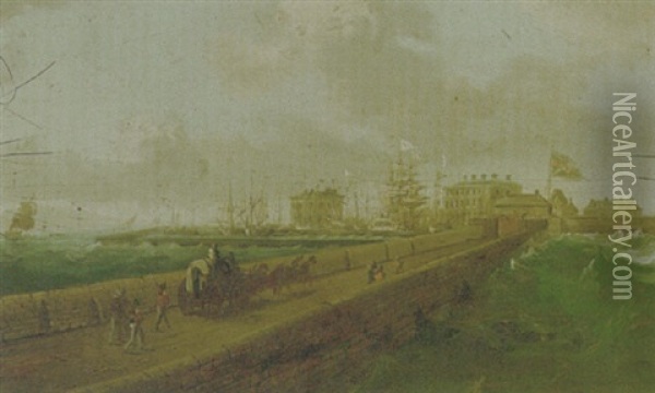 Dublin Harbour Oil Painting - William Sadler the Younger