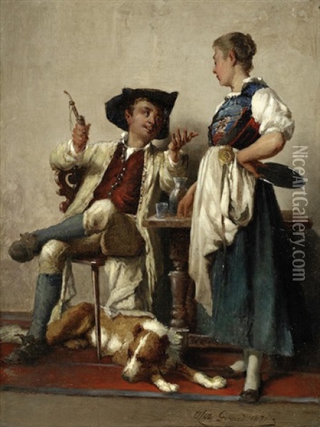 Telling The Tale Oil Painting - Theodore Gerard