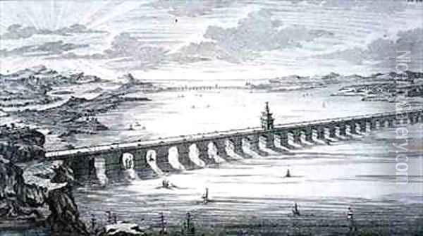 The Great Chinese Bridge Oil Painting - Johann Bernhard Fischer von Erlach