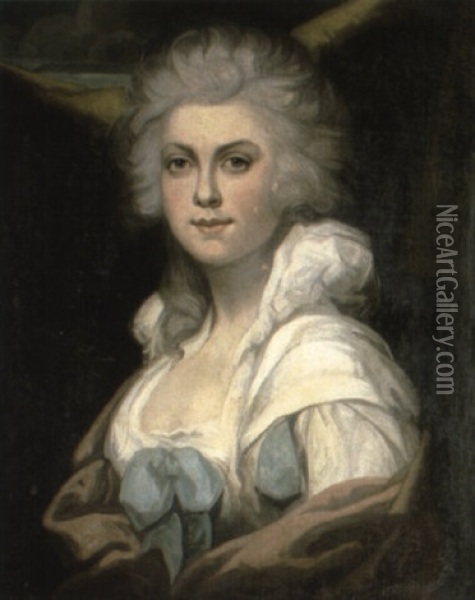 Portrait Of The Hon. Mary Christina Oil Painting - Sir John Hoppner