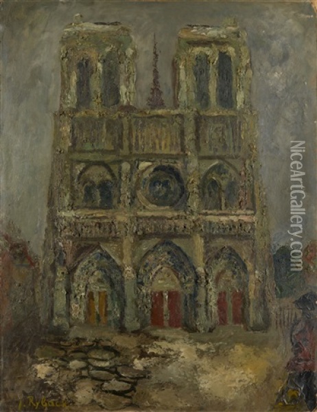 Notre-dame De Paris Oil Painting - Issachar ber Ryback