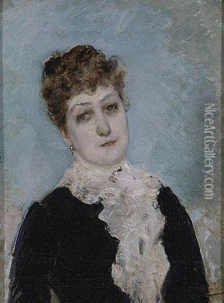 Retrato De Dama Oil Painting - Emilio Sala y Frances