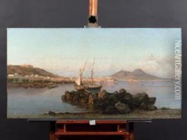 Scena Di Pesca Nel Golfo Di Napoli Oil Painting - Alessandro la Volpe